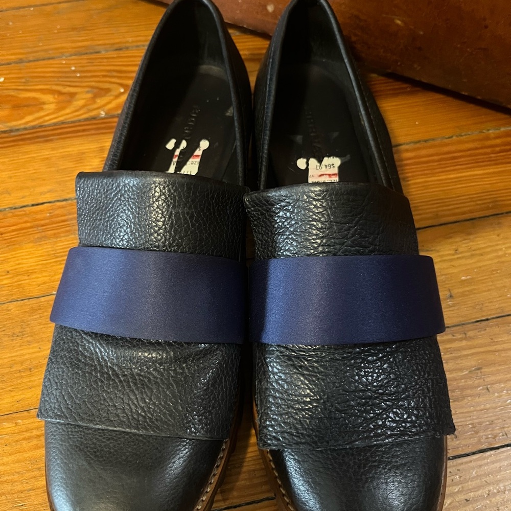 Bernardo Black and Navy Loafers